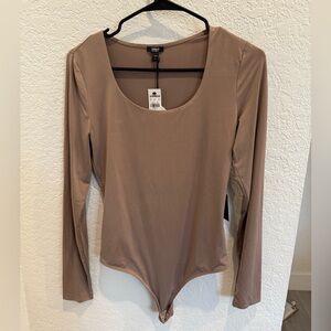 Express Scoop Neck Brown Bodysuit
